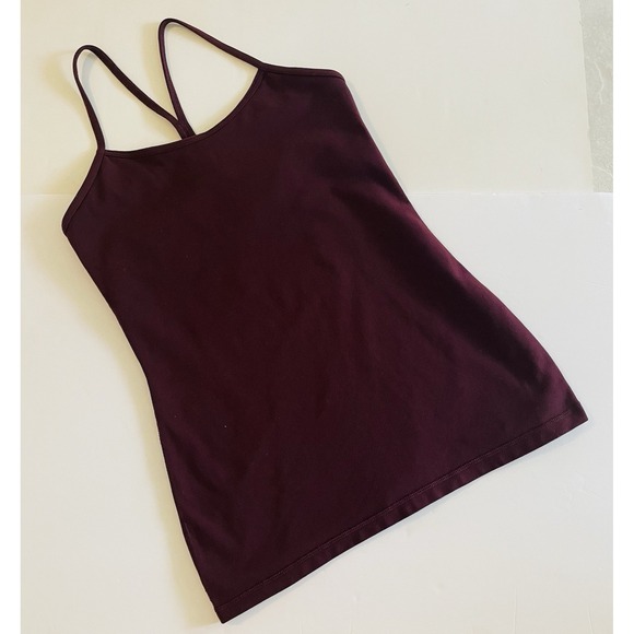Lululemon Power Y Tank Top Bordeaux Drama Racerback Strappy Workout Yoga Size 8 - Picture 2 of 11